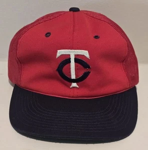 Vintage Minnesota Twins Snapback Hat Mesh Trucker Sports Specialties Red Cap 90s - Picture 1 of 10