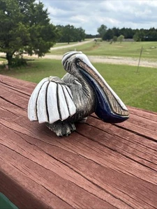 "Estatuilla de pájaro náutica vintage Artesania Rinconada tallada a mano pelícano 2 1/2""" - Imagen 1 de 7
