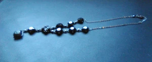 COSTUME JEWELRY - NECKLACE - BLACK - 18" LONG OPENED - Picture 1 of 3