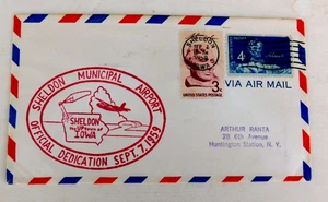 Sheldon Iowa Municipal Airport Dedication, Sept 1959, schönes Gütesiegel - Bild 1 von 2