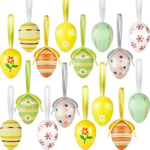 Jetec 24 Pieces Easter Hanging Eggs Multicolored Plastic 1.57 x 1.18 Inch  - Picture 1 of 7
