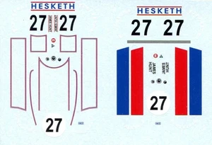 FORMULA 1  HESKETH MARCH 731 N° 27 RACESILVERSTONE 1973 JAMES HUNT DECALS 1/43 - Picture 1 of 1