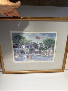 Robert Kennedy" Waterfront Edgartown Mass" #248/1500" Art 14"x18" Frame 16"x 19" - Picture 1 of 24