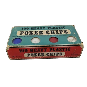 Crisloid Poker Chips 100 Heavy Plastic Chips Interlocking Washable Vintage PC206 - Picture 1 of 8