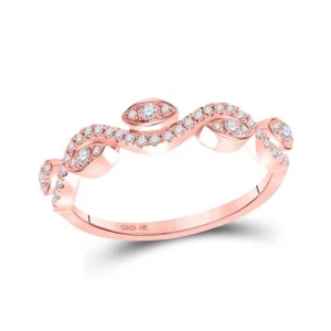 0.25cttw Diamond Stackable Band Ring 10k Rose Gold Womens Size 7 - Picture 1 of 1