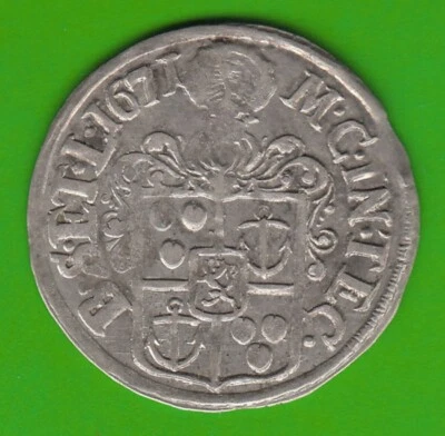 Bentheim-Tecklenburg-Rheda 1/14 Taler 1671 unusually pretty rare nswleipzig - Image 1 of 2