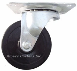 4PUSRS 4" x 1-1/2" Swivel Plate Caster, Soft Rubber Wheel, 200 lbs Capacity - Picture 1 of 2