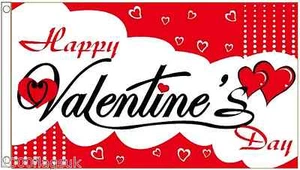 Happy Valentine's Day Polyester 5 Fuß x 3 Fuß Flagge - Bild 1 von 3