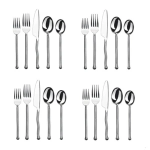 Gourmet Settings Exotique Platinum 20pc Stainless Flatware Set - Picture 1 of 2