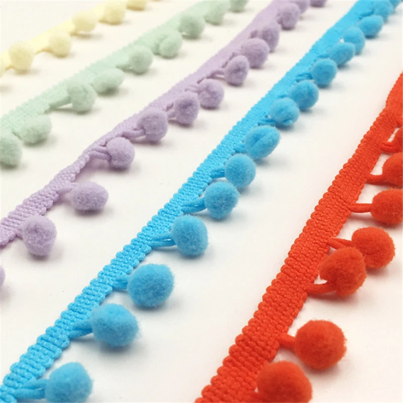 20 Yard Mini Pom Pom lace Cotton ball lace Trims clothing Decoration 10mm - Image 1 of 4