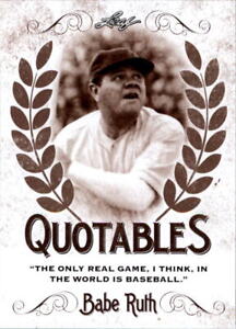 2016 Leaf Babe Ruth Collection Quotables #Q1 Babe Ruth - NM-MT