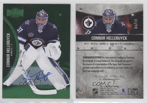 2021-22 Skybox Metal Universe Green Auto /10 Connor Hellebuyck #85 Auto