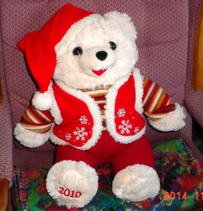 2010 WalMART CHRISTMAS Snowflake TEDDY BEAR Beige Boy 20" Red Cothes Nice New - Picture 1 of 1