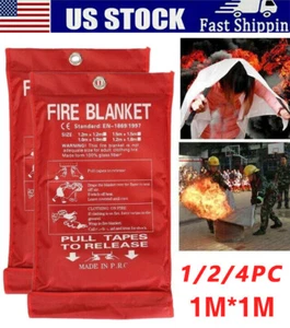 Emergency Fire Blanket Fiberglass Suppression Flame Retardant Home Fire Blanket - Picture 1 of 21