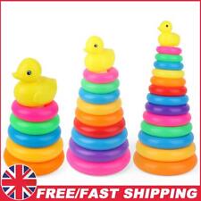 Early Educational Rainbow Tower Stacking Circle Duck Rings Puzzle Game Pyramid