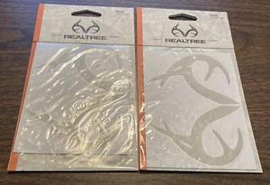 Realtree Antler Decal - Silver Metallic #C000147600199 NEW HUNTING (2-DECALS) - Picture 1 of 2