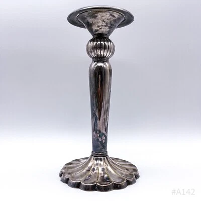 Stile Liberty Portacandela un Braccio per Candele Lunghe, Argentato 12x24, 5cm - Immagine 1 di 4