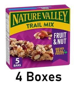 Nature Valley Fruit and Nut Trail Mix Chewy Granola Bars, 5 Count Each 4 Boxes - Picture 1 of 5