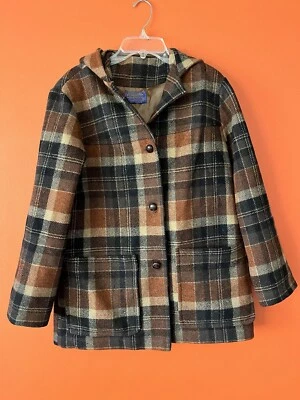 Vtg PENDLETON Woman’s Wool Jacket Coat Button Cape • SMALL - Image 1 of 4