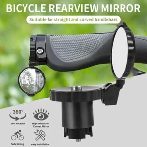 Black Rear View Mirror For Road Bike Handlebar Plug Rotation Degrees Hot - Picture 1 of 12