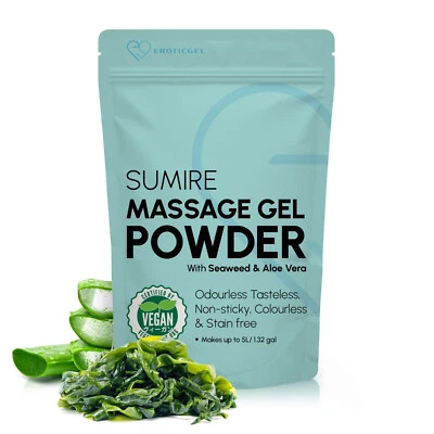 EROTICGEL Nuru Massage Gel Powder - Nori Seaweed and Aloe Vera 50g - Vegan | Makes 5 Litre
