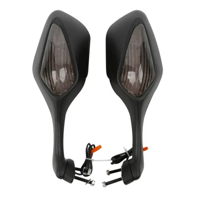 Espejos retrovisores negros luces LED señales de giro aptas para Honda CBR1000RR 2008-2016 Foto 1 de 4