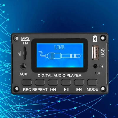 Bluetooth 5.0 MP3 WMA Decoder Board LCD Wireless Car Audio USB TF FM AUX Playe8l