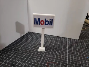 1:24 / 1:25 Scale Diorama Mobil Gas Station Sign #1 - Picture 1 of 3