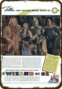 1939 THE WIZARD OF OZ Theater Movie Vintage-Look DECORATIVE REPLICA METAL SIGN - Picture 1 of 1