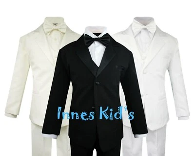 Toddler Boys' 5 Piece Classic Fit Formal Tuxedo Bow Tie Set Choice of Colors  - Image 1 of 4