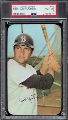 1971 Topps Super 49 Carl Yastrzemski HOF.  PSA 8 NMMT.  (TX8574SXMTTD). - Image 1 of 2