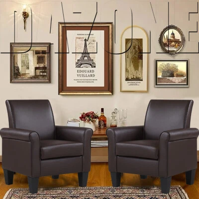 Sillón tapizado de club sofá individual relajación suave de cuero sintético Foto 1 de 4