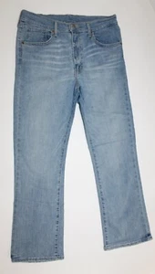 Levis Men Straight Jeans Short 30x24.5 Light Wash Denim Original Premium Big E - Picture 1 of 7