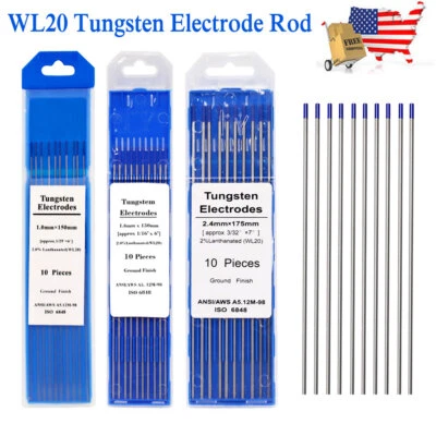 TOAUTO 1mm/1.6mm/2.4mm Tungsten Electrode TIG Welding Rod WL20 Lanthanated 2% Blue