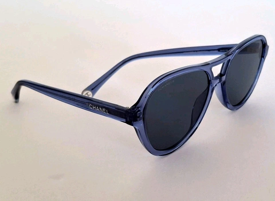 CHANEL CH5552U Pilot Blue Lenses Blue Acetate Frame Sunglasses - Image 1 of 4