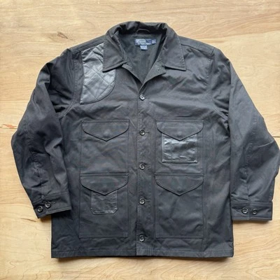 Chaqueta De Colección Polo Ralph Lauren Años 90 Cuero Encerado Aceite Caza RRL Tiro Talla L Foto 1 de 4