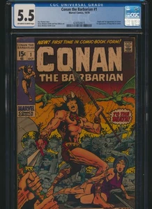 CONAN DER BARBAR #1 MARVEL COMICS 10/70 CGC 5.5 OW/W ORIGIN/1. APP CONAN - Bild 1 von 3