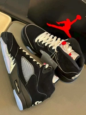 Nike Air Jordan 5 Black Metallic Reimagined Men's Basketball Shoes US SIZE 7-12 - Image 1 of 4