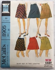 Vintage 1967 McCall’s Uncut Sewing Pattern 8905 Skirt Set in 2 Lengths, Waist 25 - Picture 1 of 2