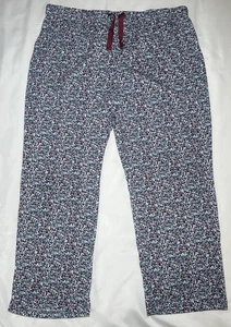 Lands' End Women's XXL Pajama Pants Blue White Floral Comfort Sleep Drawstring - Picture 1 of 6