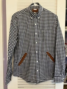 OTTO FINN M Shacket Shirt UNIQUE RARE FUNKY ARTSY Button Down Faux Suede Pockets - Picture 1 of 18