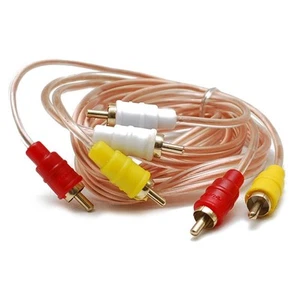 Tsunami Boat RCA Cables RCA603-3 | 3Ft Clear W/ Gold Contacts - Picture 1 of 2