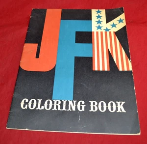 VINTAGE 1962 JFK COLORING BOOK SATIRE POLITICAL JOHN KENNEDY UNUSED - Picture 1 of 15