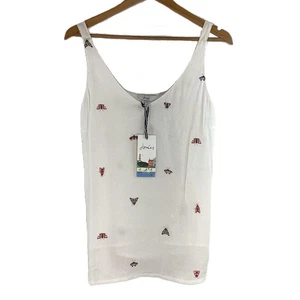 Joules White 'Kyra' Butterfly Print Lightweight Cami Top UK 10 NWT - Picture 1 of 7
