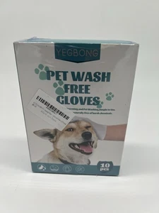 Guantes de aseo sin enjuague para mascotas, 10 piezas toallitas para mascotas para perros y gatos sin lavado Glo... - Imagen 1 de 2