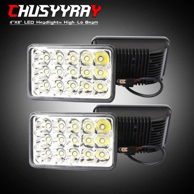 For Chevrolet Camaro Iroc-Z 1982-1992 4PCS 4x6" LED Headlights Kit High/Low Beam - Image 1 of 4