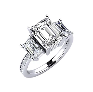 950 Platinum Diamond Woman Engagement Ring VS2 IGI Lab Created 4.10 Ct Emerald - Picture 1 of 10