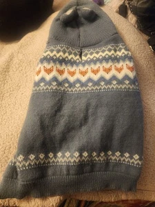 Felpa con cappuccio cane Argyle Fox, nuova senza etichette, Med/Lg, super carina! - Foto 1 di 2