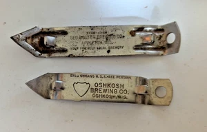 VINTAGE Set of 2, Adler Brau and Oshkosh Beer BOTTLE OPENERs 1960s - Picture 1 of 2