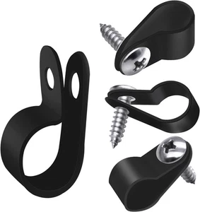100PCS 3/8" Rope Light Clips with Screws Plastic Cable Mount - Picture 1 of 5